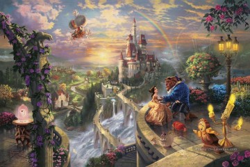 Beauty and the Beast Falling in Love TK Disney Peinture à l'huile